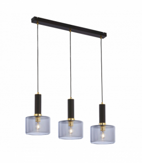 SAMOS 3P, lampa wisząca, 3xE27, max. 3x60W, metal, mosiądz/czarny, klosz szklany Orno AD-LD-6551B-CE27SP