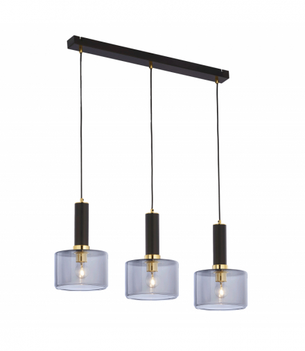SAMOS 3P, lampa wisząca, 3xE27, max. 3x60W, metal, mosiądz/czarny, klosz szklany Orno AD-LD-6551B-CE27SP
