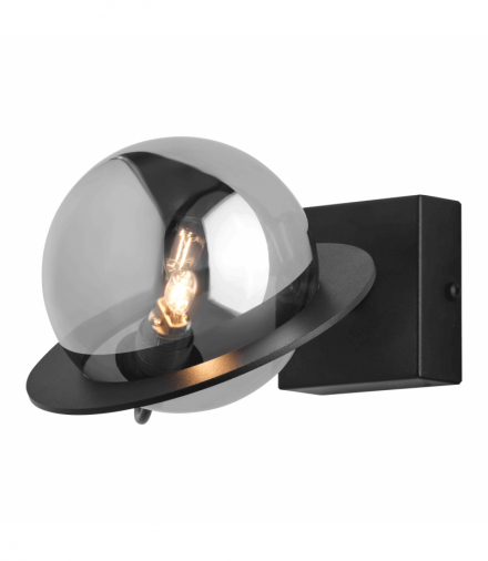 OTRIS 1P, kinkiet, G9 LED, max. 12W, metal, czarny/nikiel, klosz szklany Orno AD-LD-6558B-NG9SP