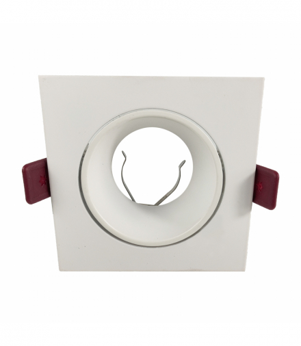 FONDI SC Oprawa, oczko sufitowe, ramka dekoracyjna do źródła światła, MR16/GU10 max. 50W, kwadrat, stała, aluminiowa, biała Orno AD-OD-6523/W