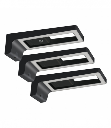 ARTUS zestaw 3 lamp podszafkowych LED, 3x3W, 3x225lm, 4000K, z włącznikiem dotykowym i USB, czarne Orno AD-OM-6475L4/B