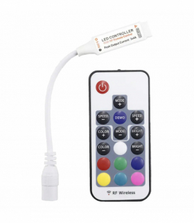 Bezprzewodowy sterownik do taśm LED RGB z pilotem, 17 przycisków, 12V, 6A, 72W Orno AD-TL-6500/P17