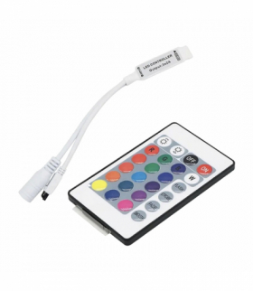 Bezprzewodowy sterownik do taśm LED RGB z pilotem, 24 przyciski, 12V, 6A, 72W Orno AD-TL-6500/P24