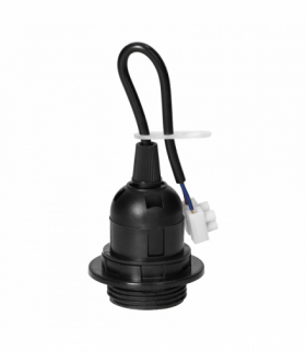 Oprawka remontowa E27 z kołnierzem, czarna Orno LH/E27-27/B/PZ