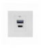 NOEN USB x2 - typ A+C, podwójny port modułowy 45x45mm z ładowarką USB, 2,1A 5VDC, biały Orno OR-GM-9010/W/USBAC