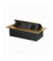 Gniazdo meblowe wpuszczane w blat z płaskim frezowanym rantem i ładowarką USB, 2x2P+Z (Schuko),2xUSB (typ A+C 3,6A), złote Orno OR-GM-9034(GS)/C