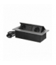 Gniazdo meblowe wpuszczane w blat z płaskim frezowanym rantem, ładowarką USB i przewodem 1,5m, 2x2P+Z (Schuko), 2xUSB (typ A+C 3,6A), srebrne Orno OR-GM-9035(GS)/G