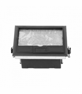 Puszka podłogowa na gniazda modułowe 4 x 45x45mm lub 8 x 22,5x45mm, pokrywa: materiał własny, czarna Orno OR-GP-9201/CF