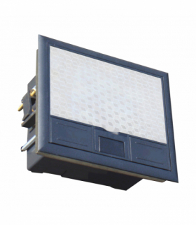 Puszka podłogowa na gniazda modułowe 4 x 45x45mm lub 8 x 22,5x45mm, pokrywa: stal nierdzewna, czarna Orno OR-GP-9201/SS