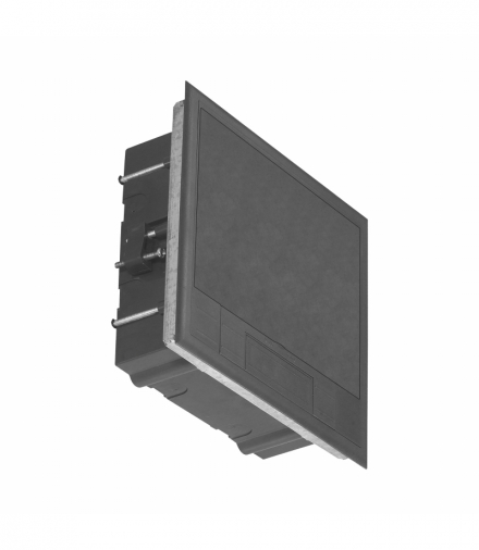 Puszka podłogowa na gniazda modułowe 6 x 45x45mm lub 12 x 22,5x45mm, pokrywa: plastik, czarna Orno OR-GP-9202/P