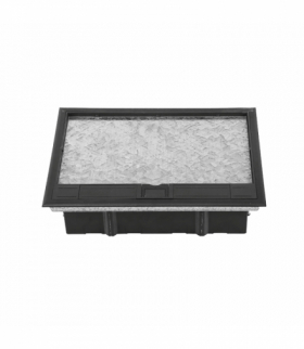 Puszka podłogowa na gniazda modułowe 8 x 45x45mm lub 16 x 22,5x45mm, pokrywa: materiał własny, czarna Orno OR-GP-9203/CF