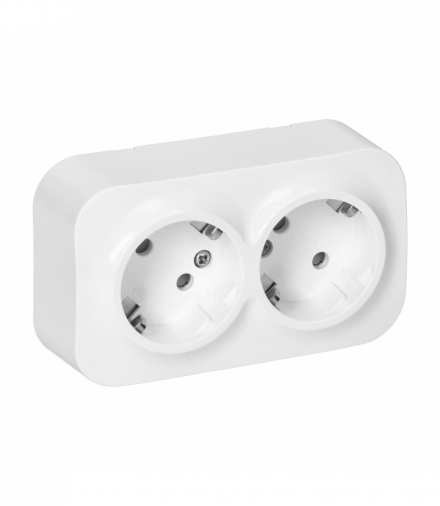 ToDo Gniazdo podwójne 2x2P+Z, 16A/230VAC, IP20,Schuko,Białe Orno OR-OE-7206(GS)/W