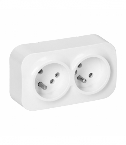 ToDo Gniazdo podwójne 2x2P+Z, 16A/230VAC, IP20, Białe Orno OR-OE-7206/W