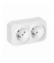 ToDo Gniazdo podwójne 2x2P+Z, 16A/230VAC, IP20, Białe 10 sztuk Orno OR-OE-7206/W/10