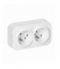 ToDo Gniazdo podwójne 2x2P+Z, 16A/230VAC, IP20, Białe 10 sztuk Orno OR-OE-7206/W/10