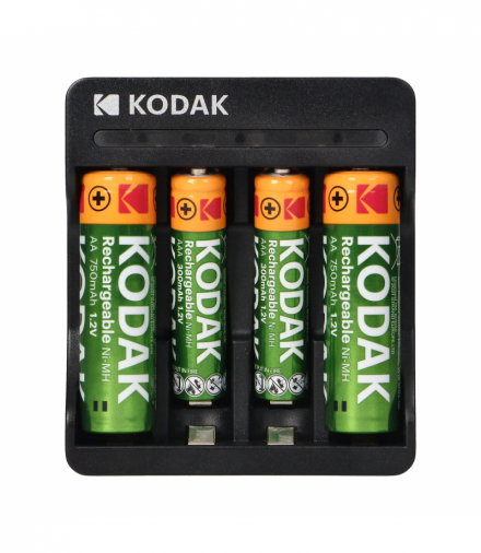 Ładowarka USB charger, 2xAA i 2xAAA + 2 szt. akumulatorków AA 700mAh i 2 szt. Akumulatorków AAA 350mAh Kodak 30424289