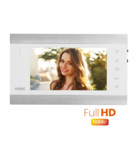 Kolorowy wideo monitor 7 z darmową aplikacją, zarządzanie komunikacją wew. i zew. funkcja nagrywania filmów i obrazów, brama, Full HD Orno VDP-61FHDPMV/W