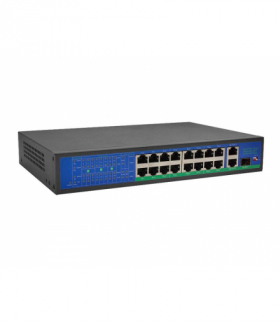 Switch 16-portowy PoE 802.3af, 2 x UPLINK, 1000Mbps, wbudowany zasilacz DC 52V, tryb Extend (250m). TP-LINK LXPOE16