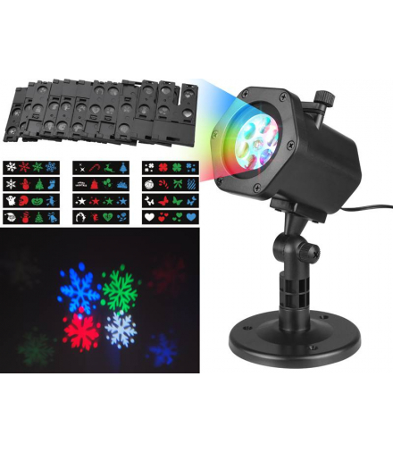 Projektor ogrodowy LED LTC, 4.2W, 12 wymiennych slajdów, lampa IP65 + zasilacz IP44 LXBN104