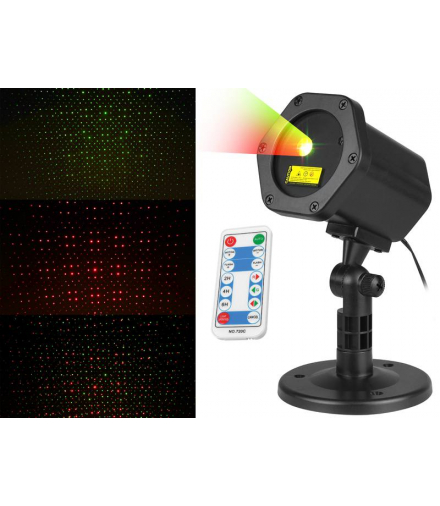 Projektor ogrodowy laserowy LTC + pilot, 6W, lampa IP65 + zasilacz IP44 LXBN103