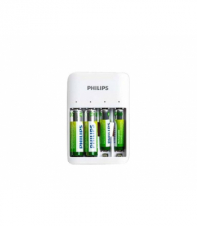 ŁADOWARKA DO AKUMULATORÓW + 2xAAA 700mAh +2xAA 1300mAh Philips-SCB4013NB/00 - PORT USB PHILIPS LX033828