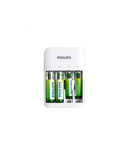 ŁADOWARKA DO AKUMULATORÓW + 2xAAA 700mAh +2xAA 1300mAh Philips-SCB4013NB/00 - PORT USB PHILIPS LX033828