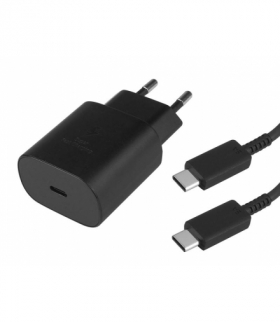 ŁADOWARKA SIECIOWA USB-C TYP-C 3A CZARNA DO SAMSUNG EP-TA800 + DG977 SUPER FAST CHARGING 32000mA QUICK LAMEX LX26160
