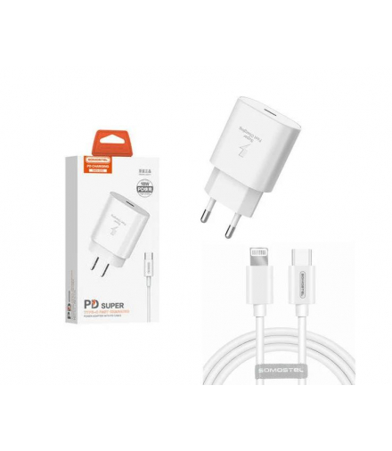 ŁADOWARKA SIECIOWA 3A 20W BIAŁA SOMOSTEL POWER DELIVERY SMS-Q03 PD LAMEX LX032563