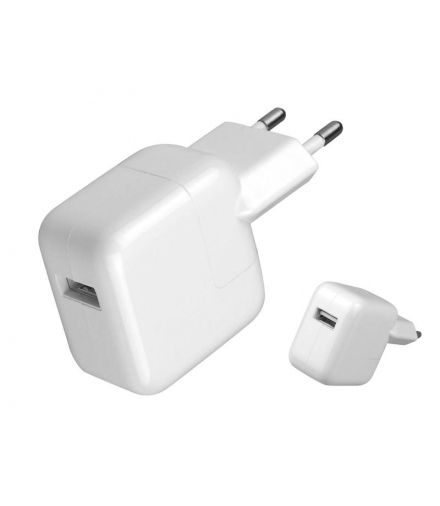 ŁADOWARKA SIECIOWA USB 2,4A, BIAŁA, 12W, A1401, IPAD, IPHONE. LAMEX LXA1401