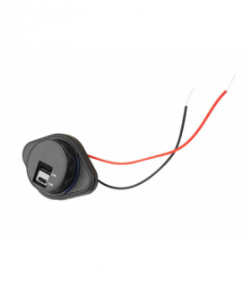 ŁADOWARKA SAMOCHODOWA DO ZABUDOWY USB-A+TYPE-C 2x2.4A TOTAL 4.8A LAMEX LXG532