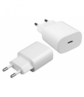 Ładowarka sieciowa DENMEN 3,6A 25W PD TYP-C single, biała. LAMEX LXTA800/B