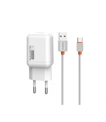 Ładowarka sieciowa 2A+KABEL TYP-C biała 2100mAh SMS-A52 SOMOSTEL LXSMS52/TYPC