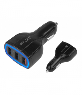 Ładowarka samochodowa 12-32V WK-008 3xUSB Quick Charge 3.0 5V7A czarna WeLike LX10178