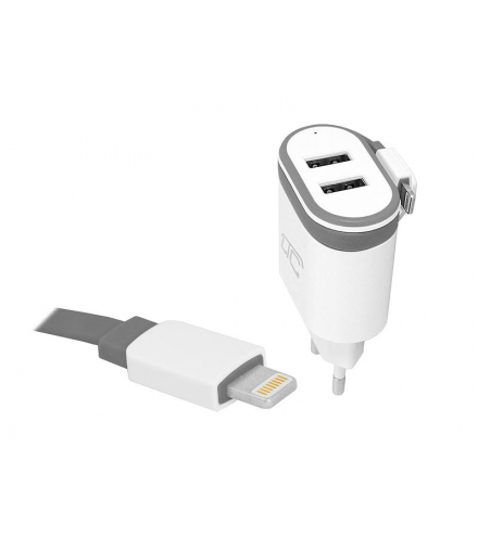 Ładowarka sieciowa LTC 2xUSB 2A + kabel 20cm Iphone 2A LTC LXG275