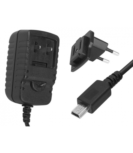 W Ładowarka sieciowa odpinane zasilanie, miniUSB 5V/0,8 A, czarna, HQ LAMEX LXG008