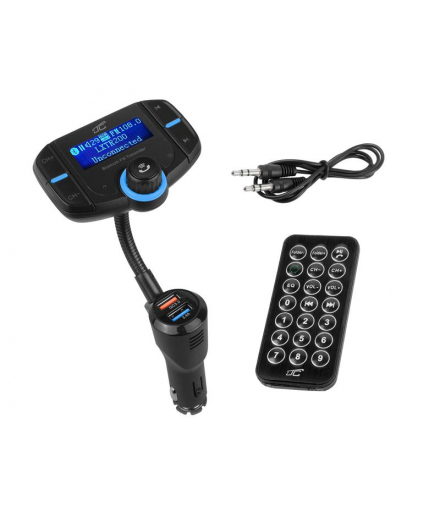 Transmiter FM LTC TR200 BT-A 4.2 z ładowarką 2 x USB QC 3.0 + 2.4 A, wskaźnik naładowania akumulatora LTC LXTR200