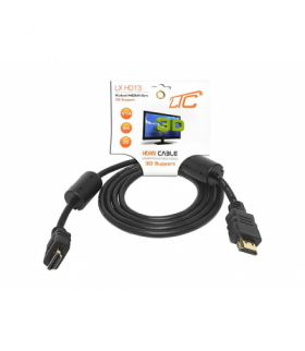 Kabel HDMI-HDMI złoty 19Pin + filtr, 5m Cu HQ LEXTON LXHD13