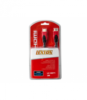 Kabel HDMI - HDMI wersja 1.4V, 3m, czerwony. LEXTON LXHD71