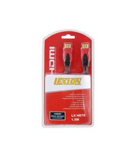 Kabel HDMI - HDMI wersja 1.4V, 1,5m czerwony blister. LEXTON LXHD70