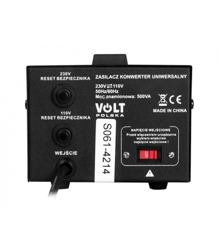 Konwerter napięcia 230V --110V, 500VA. VOLT LXKN500
