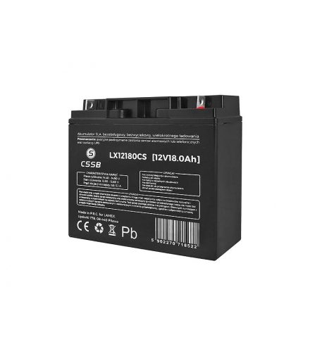 Akumulator bezobsługowy SLA 12V 18Ah. LX12180CS