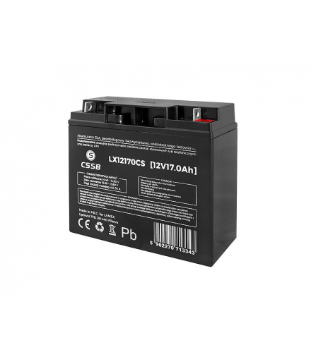 Akumulator bezobsługowy SLA 12V 17Ah. CSSB LX12170CS
