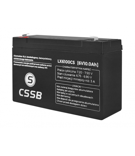 Akumulator bezobsługowy SLA 6V 10Ah LX6100CS