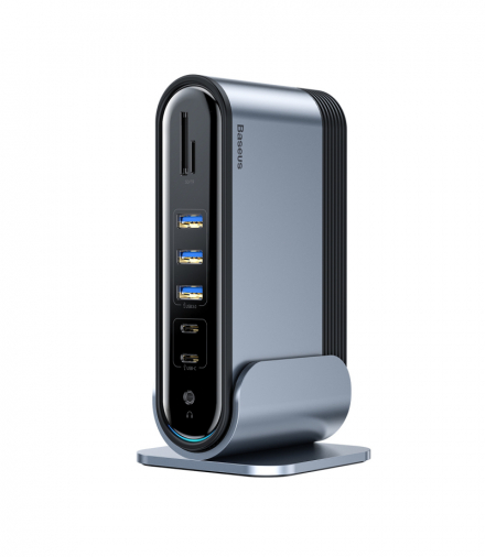 Baseus HUB Stacja robocza Three-Screen USB-C 17w1 plus zasilacz szara Baseus BRA010437