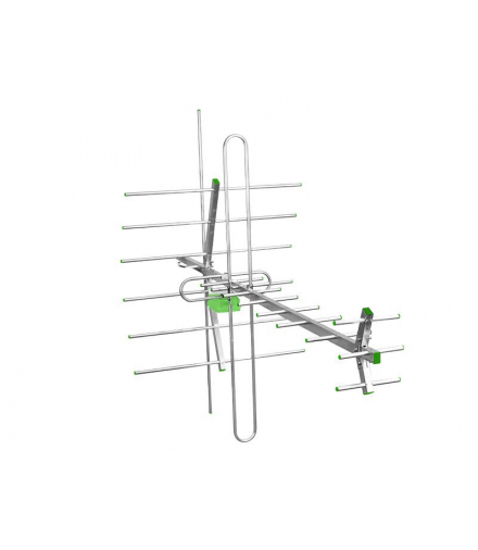 Antena DVB-T TURBO TV-MUX8 COMBO VHF/UHF, polaryzacja pionowa (V) + zasilacz + wzmacniacz SWA-955. LXDVBT28