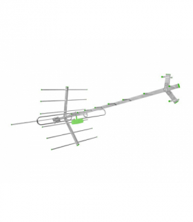 Antena DVB-T TURBO TV-MUX8 COMBO VHF/UHF polaryzacja pozioma (H) + zasilacz + wzmacniacz SWA-955. LXDVBT27