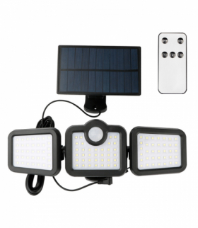 Lampa solarna LED SUNARI FLS-04 POTRÓJNA z czujnikiem 8W 600lm barwa zimna 2400mAh Li-Ion Forever Light RTV100325