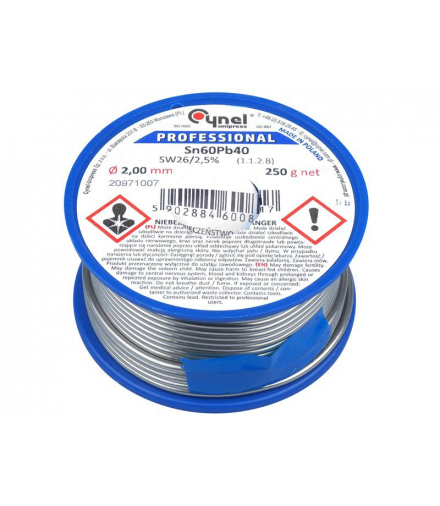Cyna 2.00/250g/spoiwo Sn60-Pb40 CYNEL LX929