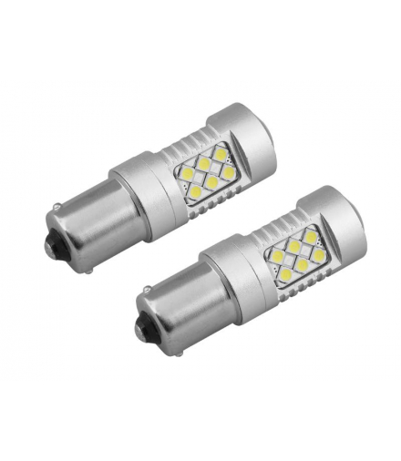 LED Amio Canbus 24 x SMD 3030, 1156 (P21W), White, 12V/24V, komplet 2szt. LX01445