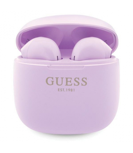 Słuchawki bluetooth TWS + stacja dokująca GUTWST26PSU fioletowe Classic EST Logo TFO Guess GSM176567